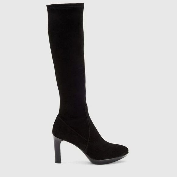 AQUATALIA RHUMBA Women's Size 8.5 Black Soft Suede Knee-High Boot Platform Heel - Picture 2 of 8